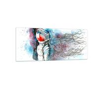 Impression sur Verre 100x40cm Tableaux Astronaute Univers astronomie explorateur
