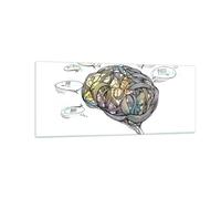 Impression sur Verre 100x40cm Tableaux Cerveau éducation expérience Illustration