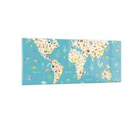 Impression sur Verre 100x40cm Tableaux géographie Globe graphique illustration