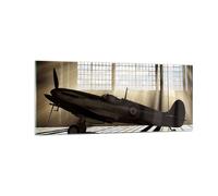 Impression sur Verre 100x40cm Tableaux Image Airplain Hangar vol historique