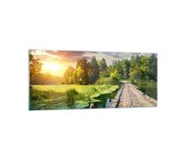 Impression sur Verre 100x40cm Tableaux Image architecture promenade Swan Paysage