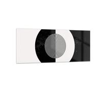 Impression sur Verre 100x40cm Tableaux Image L'Abstraction Roue Noir Et Blanc