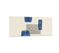 Impression sur Verre 100x40cm Tableaux Image Photo Abstraction Taches Zigzag