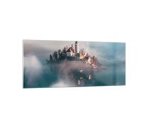 Impression sur Verre 100x40cm Tableaux Image Photo Alpes Bled Église Decoration