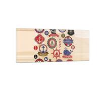 Impression sur Verre 100x40cm Tableaux Image Photo Ancre drapeau badge bateau