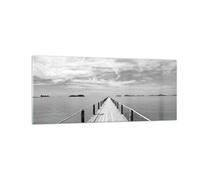 Impression sur Verre 100x40cm Tableaux Image Photo Bois Pont Mer Art Decoration