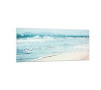 Impression sur Verre 100x40cm Tableaux Image Photo Bord Vague Eau Art Decoration
