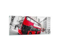 Impression sur Verre 100x40cm Tableaux Image Photo Bus Londres voyage tourisme