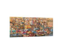 Impression sur Verre 100x40cm Tableaux Image Photo Couleurs Ville Turquie