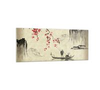 Impression sur Verre 100x40cm Tableaux Image Photo Fleur Cerises Japon