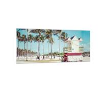 Impression sur Verre 100x40cm Tableaux Image Photo Plage Miami Floride