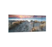 Impression sur Verre 100x40cm Tableaux Image Photo Plage Sable Marche Decoration