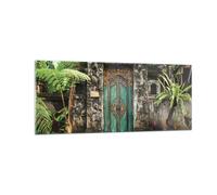 Impression sur Verre 100x40cm Tableaux Image Photo Portail Porte Vert Decoration