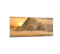 Impression sur Verre 100x40cm Tableaux Image Photo Pyramide egypte désert