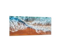 Impression sur Verre 100x40cm Tableaux Image Photo Sable Eau Plage Decoration