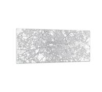 Impression sur Verre 100x40cm Tableaux Image Photo Ville Carte Londres