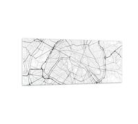 Impression sur Verre 100x40cm Tableaux Image Photo Ville Carte Paris Decoration