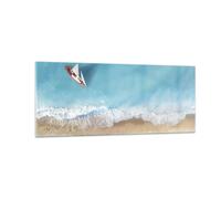 Impression sur Verre 100x40cm Tableaux Image Photo Yacht Été Mer Art Decoration