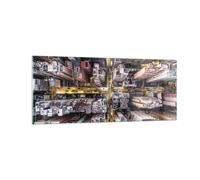 Impression sur Verre 100x40cm Tableaux Metropolis Photographie Aérienne Rue