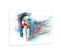 Impression sur Verre 100x70cm Tableaux Astronaute Univers astronomie explorateur