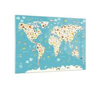 Impression sur Verre 100x70cm Tableaux géographie Globe graphique illustration