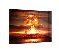 Impression sur Verre 100x70cm Tableaux Guerre bombe nu ire champignon