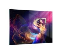Impression sur Verre 100x70cm Tableaux Image Beauté discothèque mode maquillage