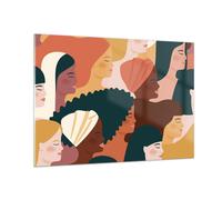 Impression sur Verre 100x70cm Tableaux Image Femmes Multiculturalisme Moderne