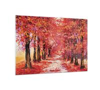 Impression sur Verre 100x70cm Tableaux Image Photo Automne Parc Avenue