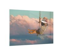 Impression sur Verre 100x70cm Tableaux Image Photo Bascule Corde Ciel Decoration