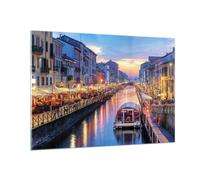 Impression sur Verre 100x70cm Tableaux Image Photo Canal Grande Soir Decoration