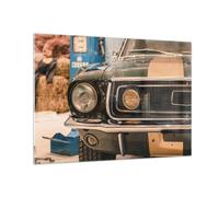 Impression sur Verre 100x70cm Tableaux Image Photo Couverture Ford Mustang