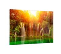 Impression sur Verre 100x70cm Tableaux Image Photo Croatie parc national cascade