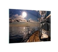 Impression sur Verre 100x70cm Tableaux Image Photo Croatie yacht voile voilier