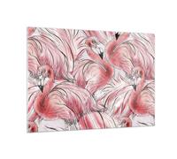 Impression sur Verre 100x70cm Tableaux Image Photo Flamant Rose Rose Exotisme