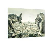 Impression sur Verre 100x70cm Tableaux Image Photo Gargouilles Paris Notre-Dame