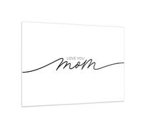 Impression sur Verre 100x70cm Tableaux Image Photo Je t'aime maman Decoration