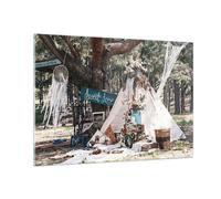 Impression sur Verre 100x70cm Tableaux Image Photo Jeunes Mariés Amour Paysage