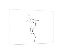 Impression sur Verre 100x70cm Tableaux Image Photo Minimalisme Femme Chapeau