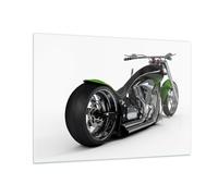 Impression sur Verre 100x70cm Tableaux Image Photo Moto chrome tube voyage