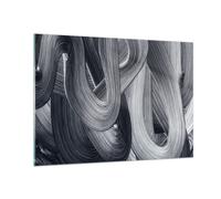 Impression sur Verre 100x70cm Tableaux Image Photo Peinture Brosse Noir