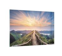 Impression sur Verre 100x70cm Tableaux Image Photo Sentier Montagne Açores