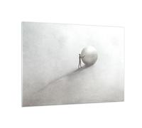 Impression sur Verre 100x70cm Tableaux Image Photo Sisyphe Travail Symbole