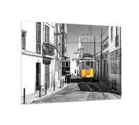 Impression sur Verre 100x70cm Tableaux Image Photo Tram Portugal Lisbonne