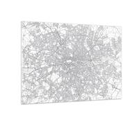 Impression sur Verre 100x70cm Tableaux Image Photo Ville Carte Londres