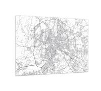 Impression sur Verre 100x70cm Tableaux Image Photo Ville Carte Rome Decoration