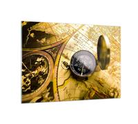 Impression sur Verre 100x70cm Tableaux Image Résumé communication boussole terre