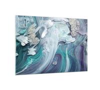 Impression sur Verre 100x70cm Tableaux L'Abstraction En Trois Dimensions Bleu