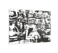 Impression sur Verre 100x70cm Tableaux Noir Et Blanc Chiffres L'Abstraction