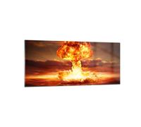 Impression sur Verre 120x50cm Tableaux Guerre bombe nu ire champignon